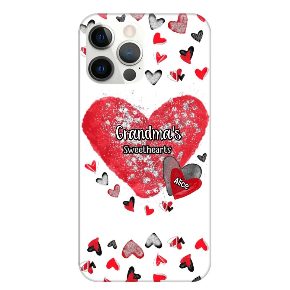 Personalized Grandma's Sweethearts & Kid's Name Phonecase Printed 23FEB-VD08