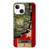 Personalized Canadian Soldier/ Veteran Rank Camo Flag Phonecase Printed 23FEB-DT09