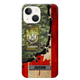 Personalized Canadian Soldier/ Veteran Rank Camo Flag Phonecase Printed 23FEB-DT09