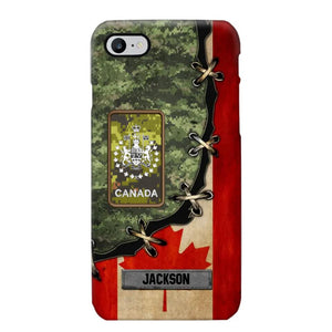 Personalized Canadian Soldier/ Veteran Rank Camo Flag Phonecase Printed 23FEB-DT09