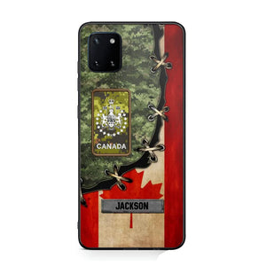 Personalized Canadian Soldier/ Veteran Rank Camo Flag Phonecase Printed 23FEB-DT09