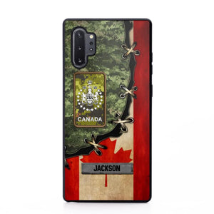 Personalized Canadian Soldier/ Veteran Rank Camo Flag Phonecase Printed 23FEB-DT09