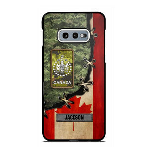 Personalized Canadian Soldier/ Veteran Rank Camo Flag Phonecase Printed 23FEB-DT09