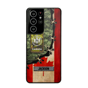 Personalized Canadian Soldier/ Veteran Rank Camo Flag Phonecase Printed 23FEB-DT09