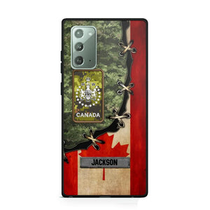 Personalized Canadian Soldier/ Veteran Rank Camo Flag Phonecase Printed 23FEB-DT09