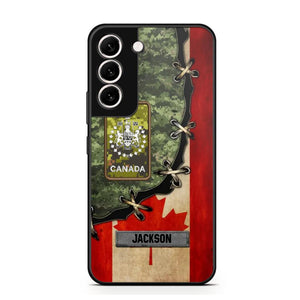 Personalized Canadian Soldier/ Veteran Rank Camo Flag Phonecase Printed 23FEB-DT09