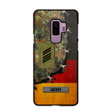 Personalized German Soldier/ Veteran Rank Camo Flag Phonecase Printed 23FEB-DT09