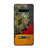 Personalized German Soldier/ Veteran Rank Camo Flag Phonecase Printed 23FEB-DT09