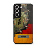 Personalized German Soldier/ Veteran Rank Camo Flag Phonecase Printed 23FEB-DT09