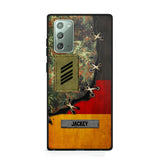 Personalized German Soldier/ Veteran Rank Camo Flag Phonecase Printed 23FEB-DT09