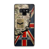 Personalized UK Soldier/ Veteran Rank Camo Flag Phonecase Printed 23FEB-DT09