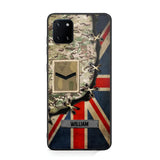 Personalized UK Soldier/ Veteran Rank Camo Flag Phonecase Printed 23FEB-DT09