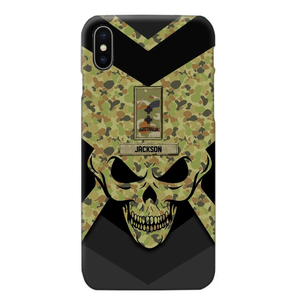 Personalized Australian Soldier/ Veteran Rank Camo with Name Phonecase Printed 23FEB-HQ10