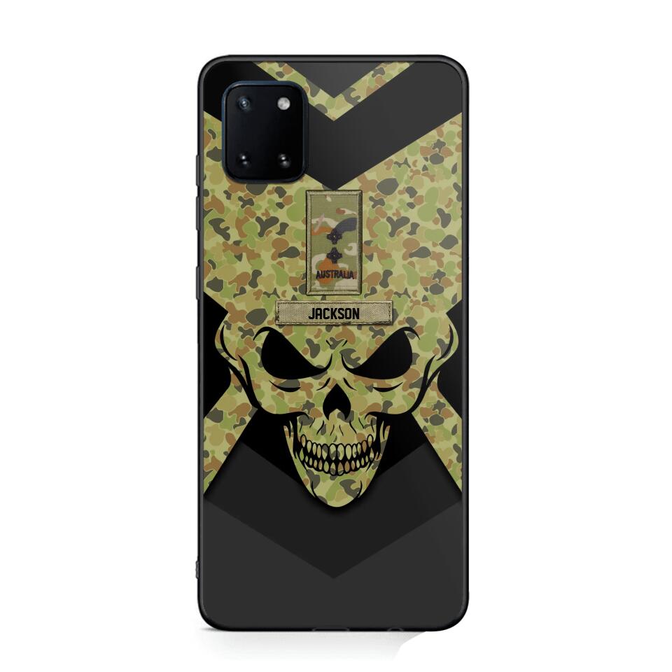 Personalized Australian Soldier/ Veteran Rank Camo with Name Phonecase Printed 23FEB-HQ10