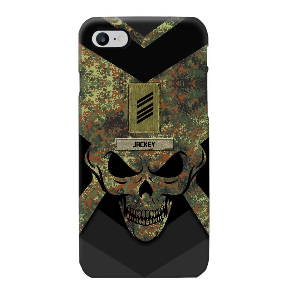 Personalized German Soldier/ Veteran Rank Camo with Name Phonecase Printed 23FEB-HQ10