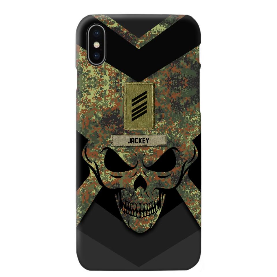 Personalized German Soldier/ Veteran Rank Camo with Name Phonecase Printed 23FEB-HQ10