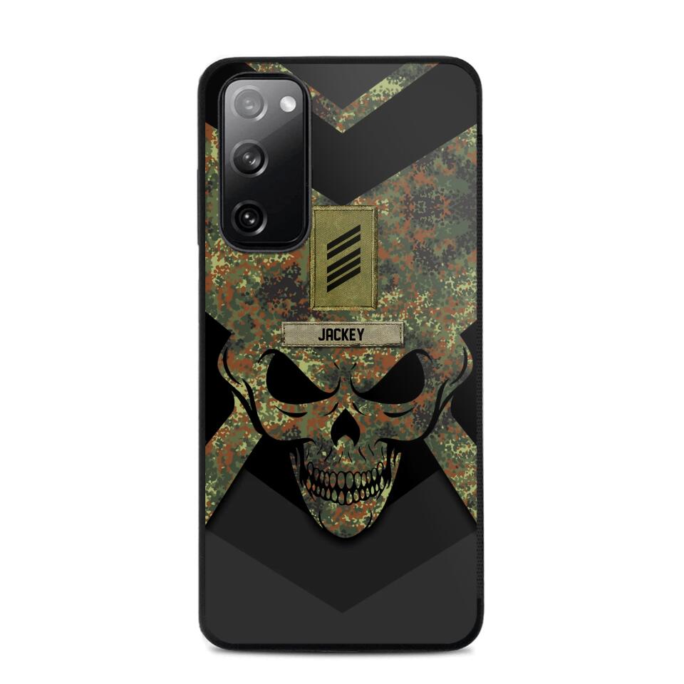 Personalized German Soldier/ Veteran Rank Camo with Name Phonecase Printed 23FEB-HQ10