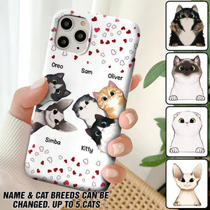 Personalized Cat Lovers Heart Phonecase Printed 23FEB-VD13