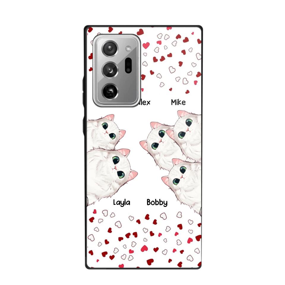 Personalized Cat Lovers Heart Phonecase Printed 23FEB-VD13