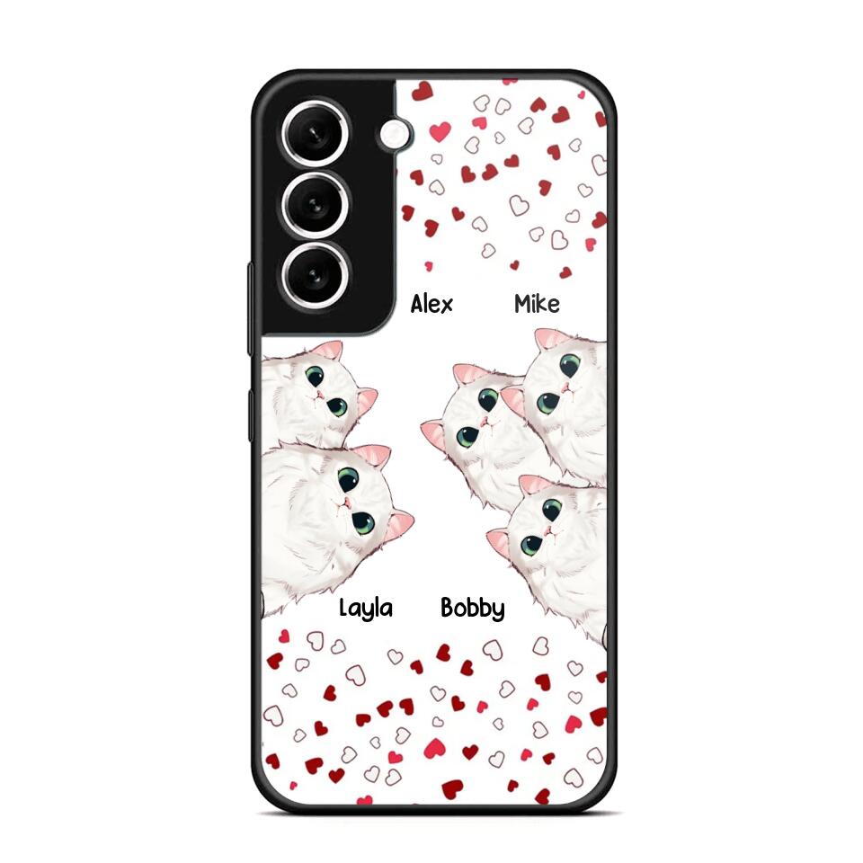 Personalized Cat Lovers Heart Phonecase Printed 23FEB-VD13