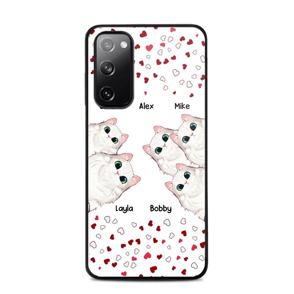 Personalized Cat Lovers Heart Phonecase Printed 23FEB-VD13