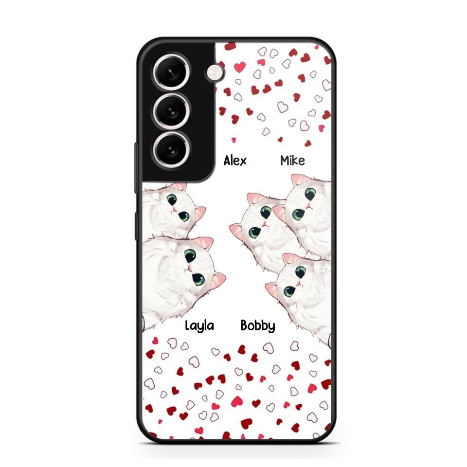 Personalized Cat Lovers Heart Phonecase Printed 23FEB-VD13