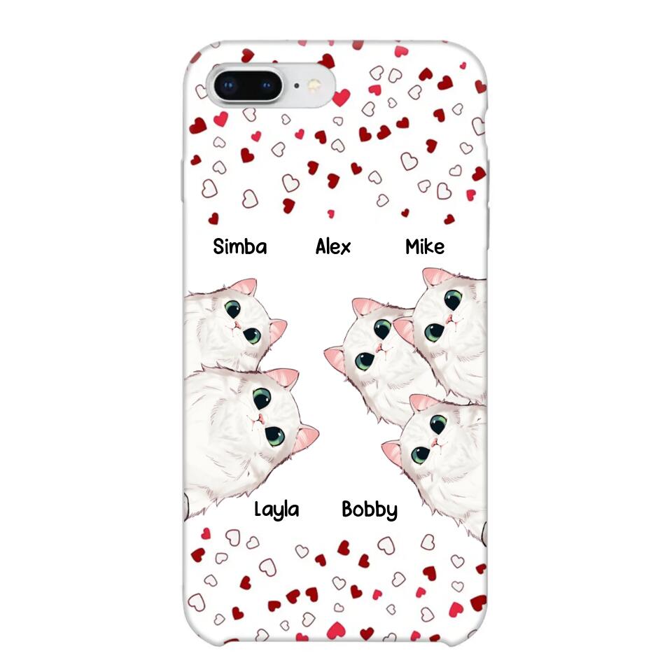 Personalized Cat Lovers Heart Phonecase Printed 23FEB-VD13