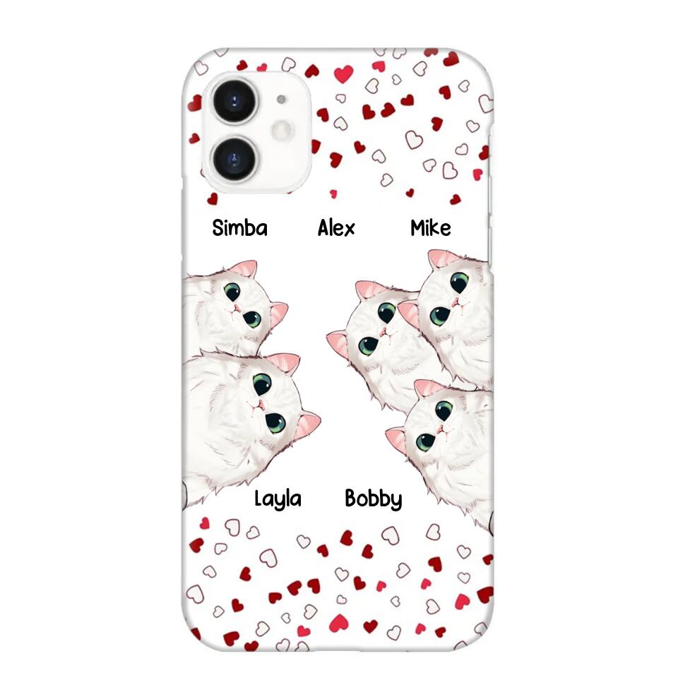 Personalized Cat Lovers Heart Phonecase Printed 23FEB-VD13