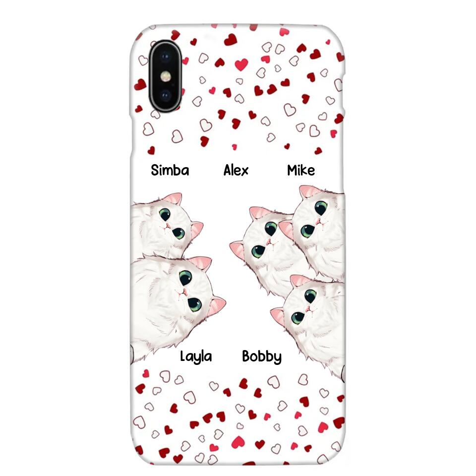 Personalized Cat Lovers Heart Phonecase Printed 23FEB-VD13