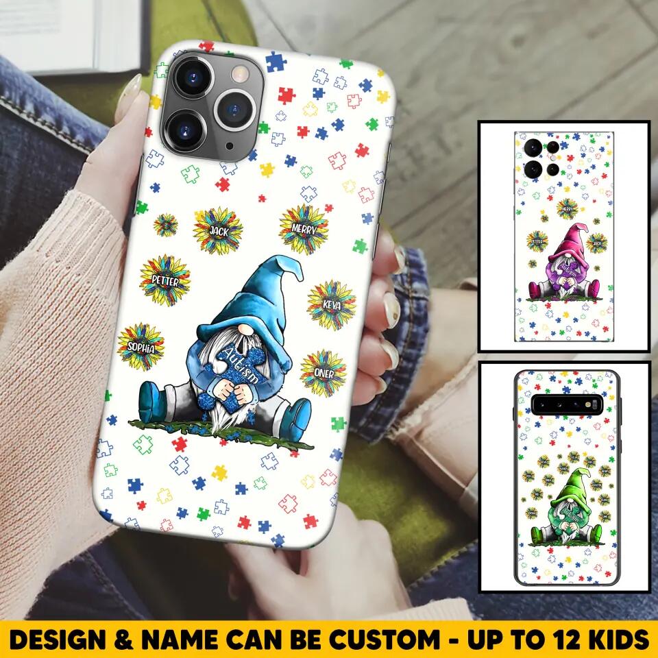 Personalized Austism Kid Name Sunflower Phonecase Printed PNHQ1402