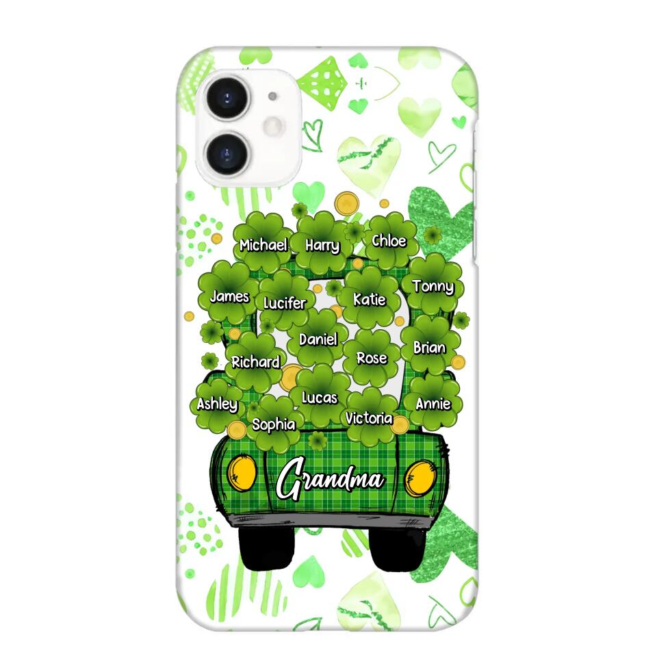 Personalized Grandma Mom Aunt Nana Lucky Flower Jeep Kid Name Sunflower Phonecase Printed PNHQ1502