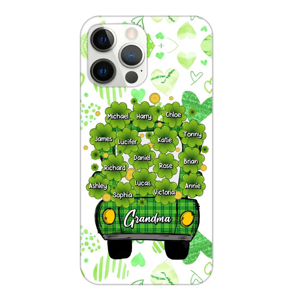 Personalized Grandma Mom Aunt Nana Lucky Flower Jeep Kid Name Sunflower Phonecase Printed PNHQ1502