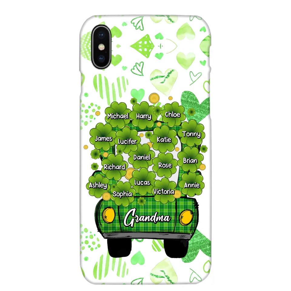 Personalized Grandma Mom Aunt Nana Lucky Flower Jeep Kid Name Sunflower Phonecase Printed PNHQ1502