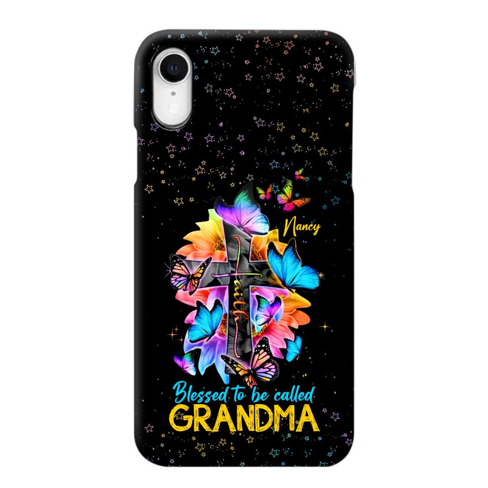 Personalized Butterfly Blessed To Be Called Grandma & Kid's Name Phonecase Printed PNHQ1602