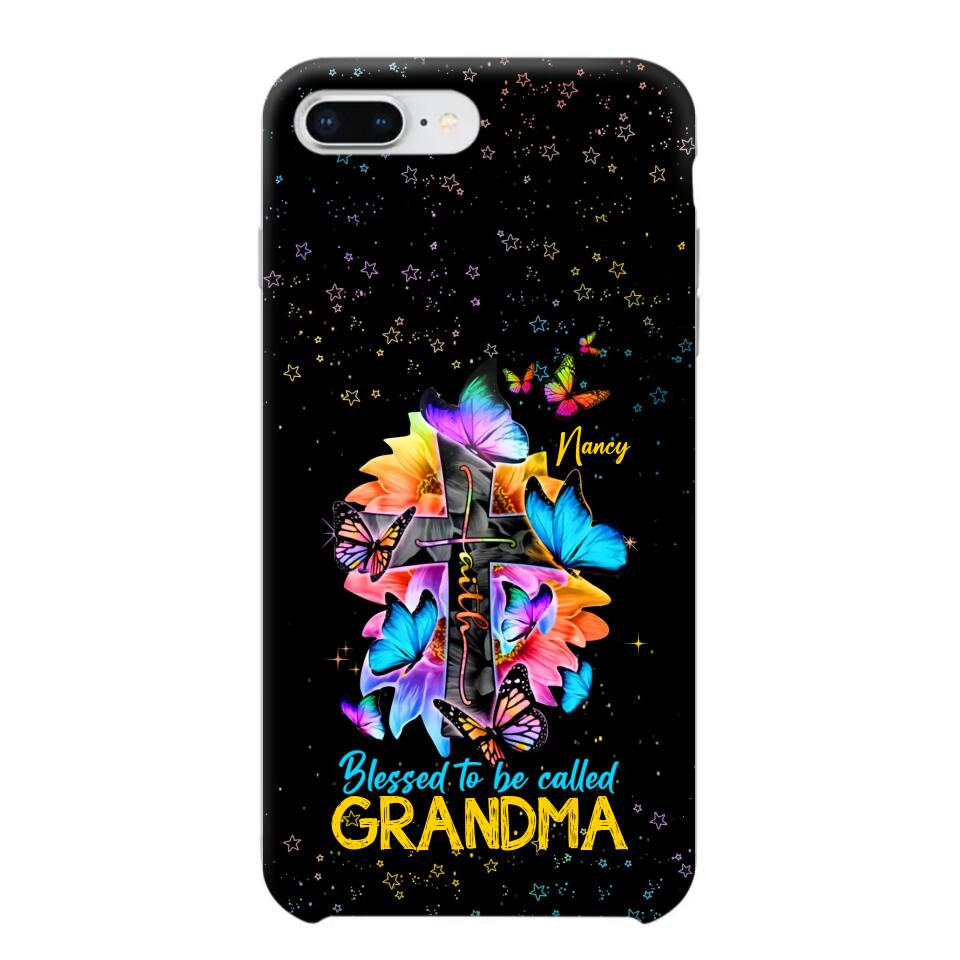 Personalized Butterfly Blessed To Be Called Grandma & Kid's Name Phonecase Printed PNHQ1602