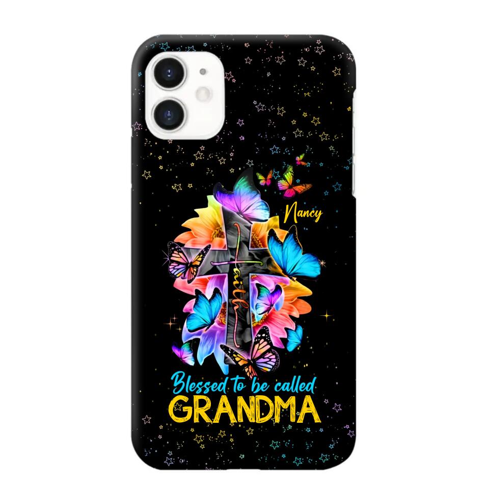 Personalized Butterfly Blessed To Be Called Grandma & Kid's Name Phonecase Printed PNHQ1602