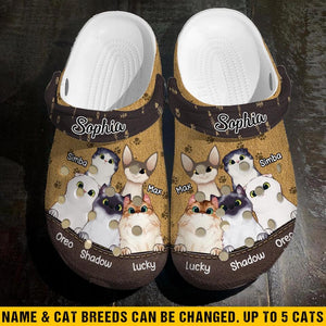 Personalized Cats with Name Cat Lovers Gift Clog Slipper Shoes Printed PNVD1802