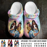 Personalized Besties Clog Slipper Shoes Printed QTDT2002