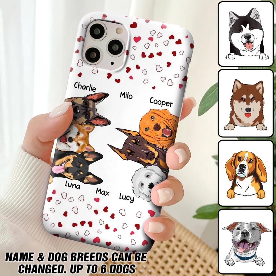 Personalized Hearts Dog Lovers Phonecase Printed 23FEB-VD20