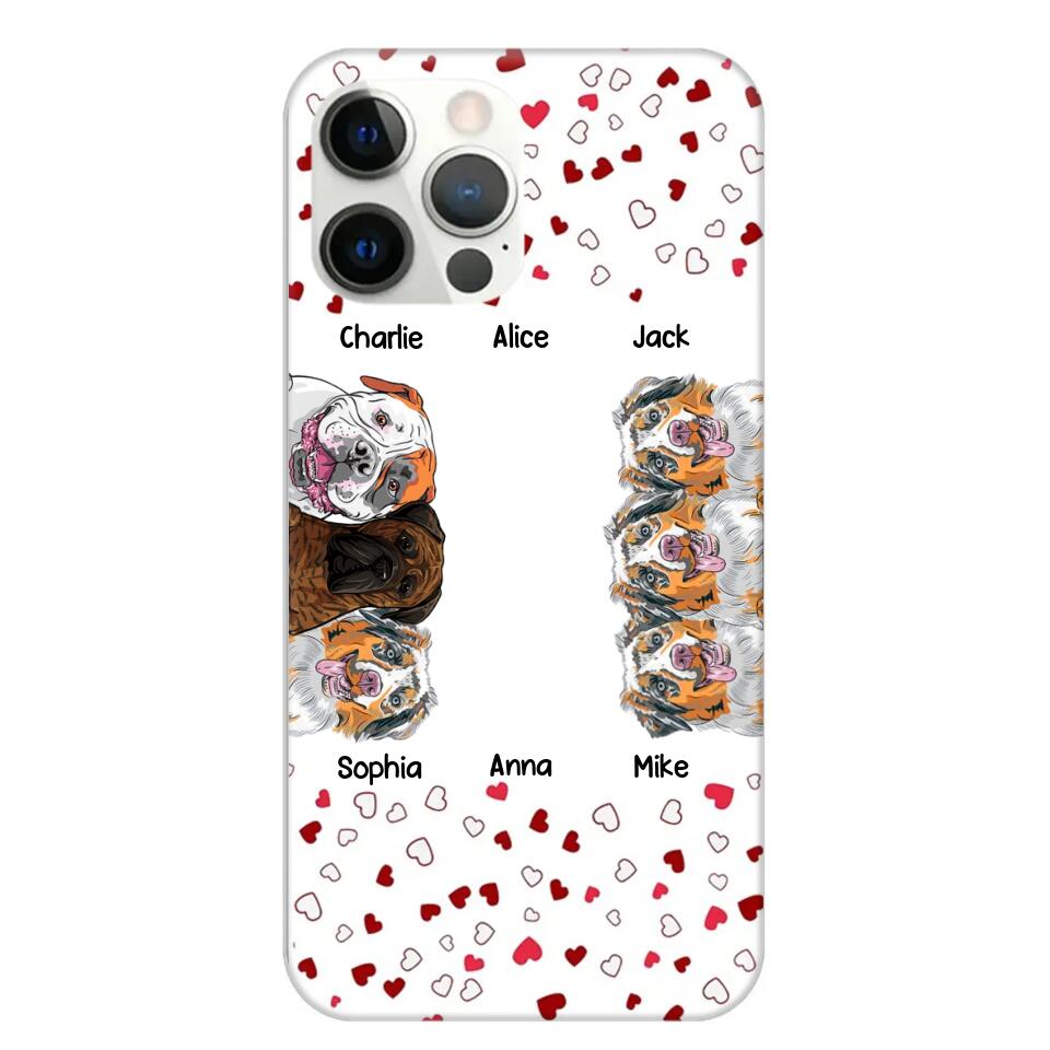 Personalized Hearts Dog Lovers Phonecase Printed 23FEB-VD20