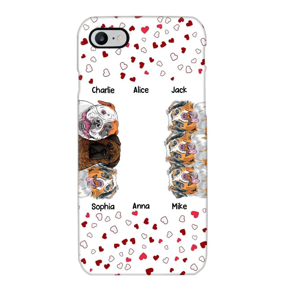 Personalized Hearts Dog Lovers Phonecase Printed 23FEB-VD20