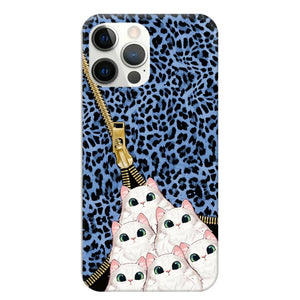 Personalized Cats with Colorful Leopard Skin Cat Lovers Gift Phonecase Printed 23FEB-HQ23