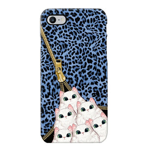 Personalized Cats with Colorful Leopard Skin Cat Lovers Gift Phonecase Printed 23FEB-HQ23