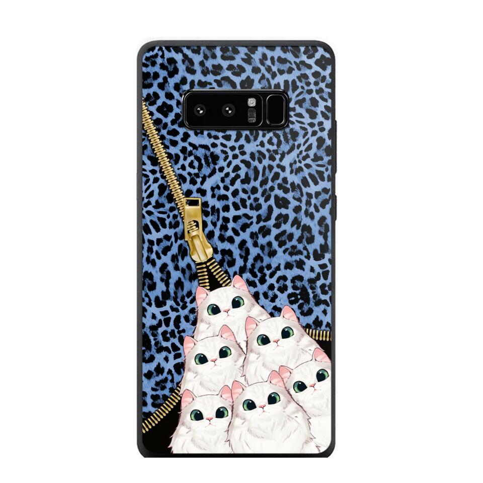 Personalized Cats with Colorful Leopard Skin Cat Lovers Gift Phonecase Printed 23FEB-HQ23