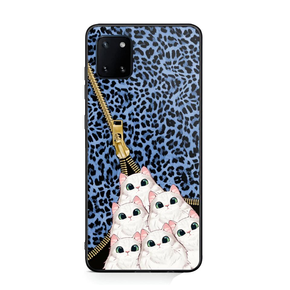 Personalized Cats with Colorful Leopard Skin Cat Lovers Gift Phonecase Printed 23FEB-HQ23