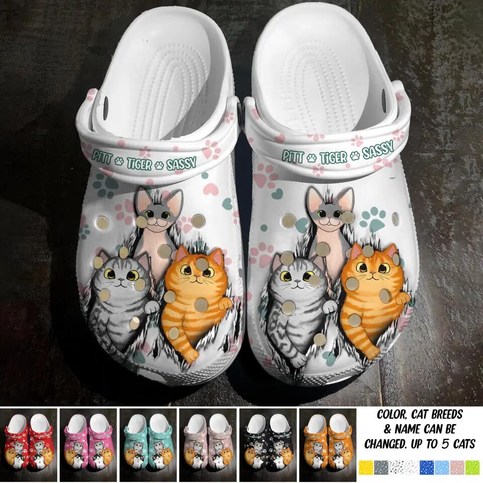 Personalized Cat Tears Lovers  Colorfull Clog Slipper Shoes Printed 23FEB-DT28