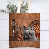 Personalized Upload photo Cat Mom Tote Bag/Leather wallet Printed QTHQ0103