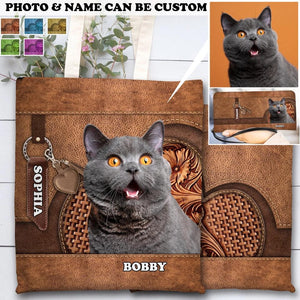 Personalized Upload photo Cat Mom Tote Bag/Leather wallet Printed QTHQ0103