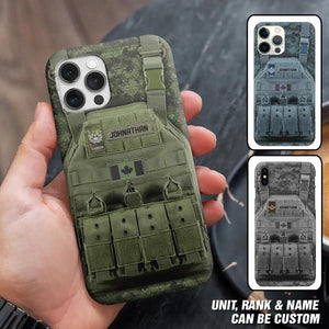 Personalized Canadian Veteran/Soldier Uniform Rank Camo Phonecase Printed 23MAR-DT01