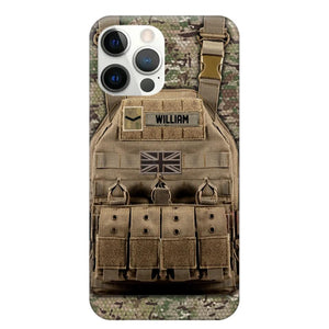 Personalized UK Veteran/Soldier Uniform Rank Camo Phonecase Printed 23MAR-DT01